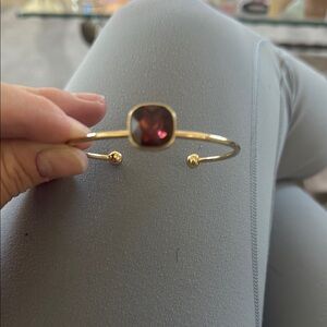 Elegant Gold and Red Stone Bracelet